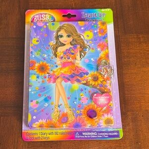 Lisa Frank Light Up Diary Ruled Pages and Lock with 2 keys New Sealed